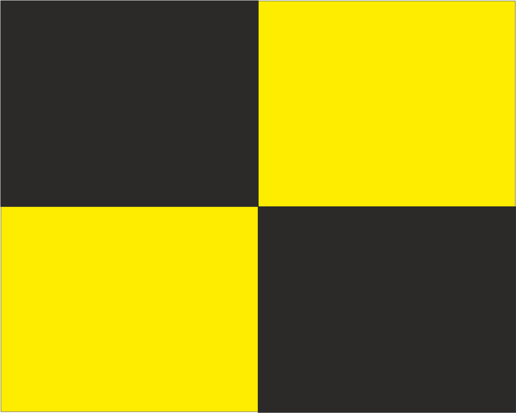 Black and Yellow Quarters 'SLOW/NO OVERTAKING' Motocross Flag