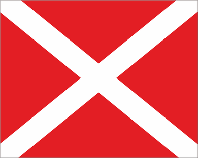 Red with White X 'SAFETY VEHICLE' Motocross Flag