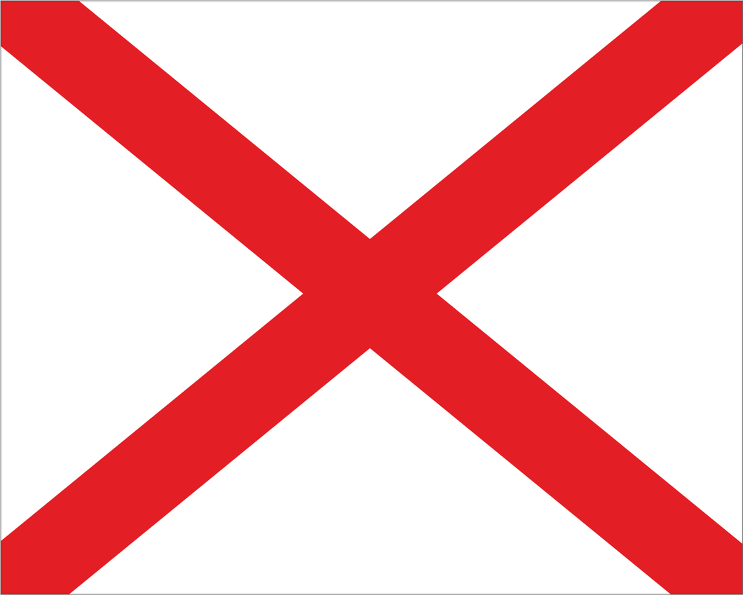 White with Red X 'RAIN ON TRACK' Road Race Flag